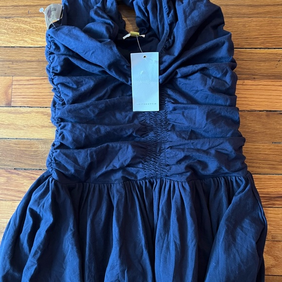 Leifsdottir Navy Blue Textured V-neck dress, BNWT - Picture 3 of 4